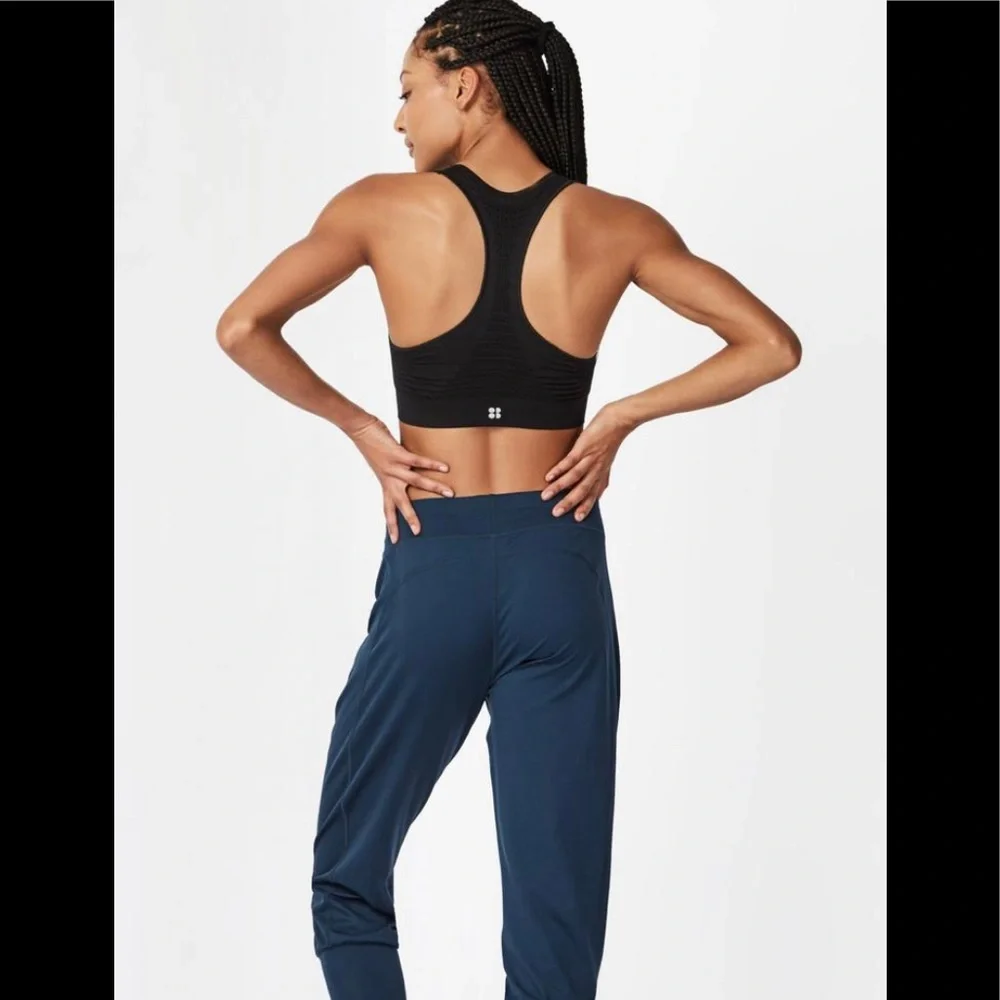 Sweaty Betty Black High-Neck Seamless Sports Bra